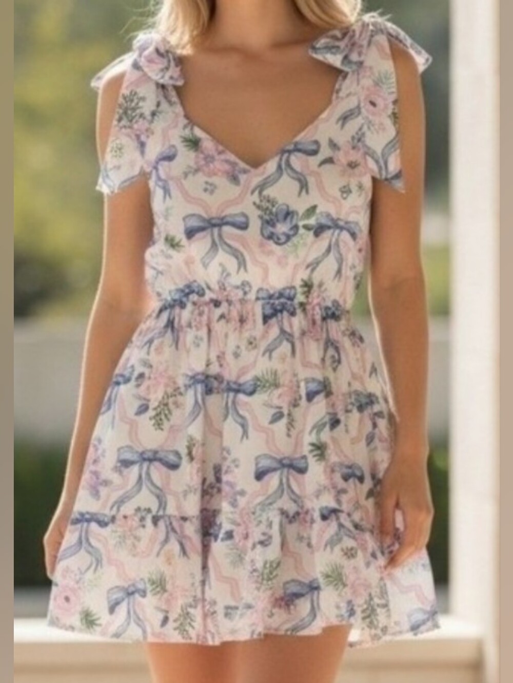 NWT Simply Southern floral bow dress, medium